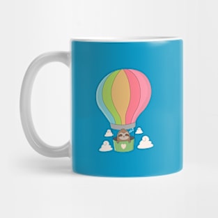 Cute Hot Air Ballon Sloth T-Shirt Mug